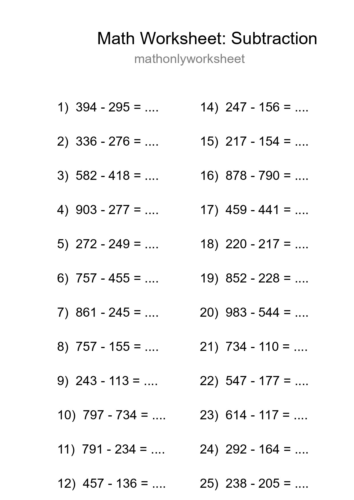 Free 26 Subtraction Math Worksheet For Grade 5 With Answers - Part 81