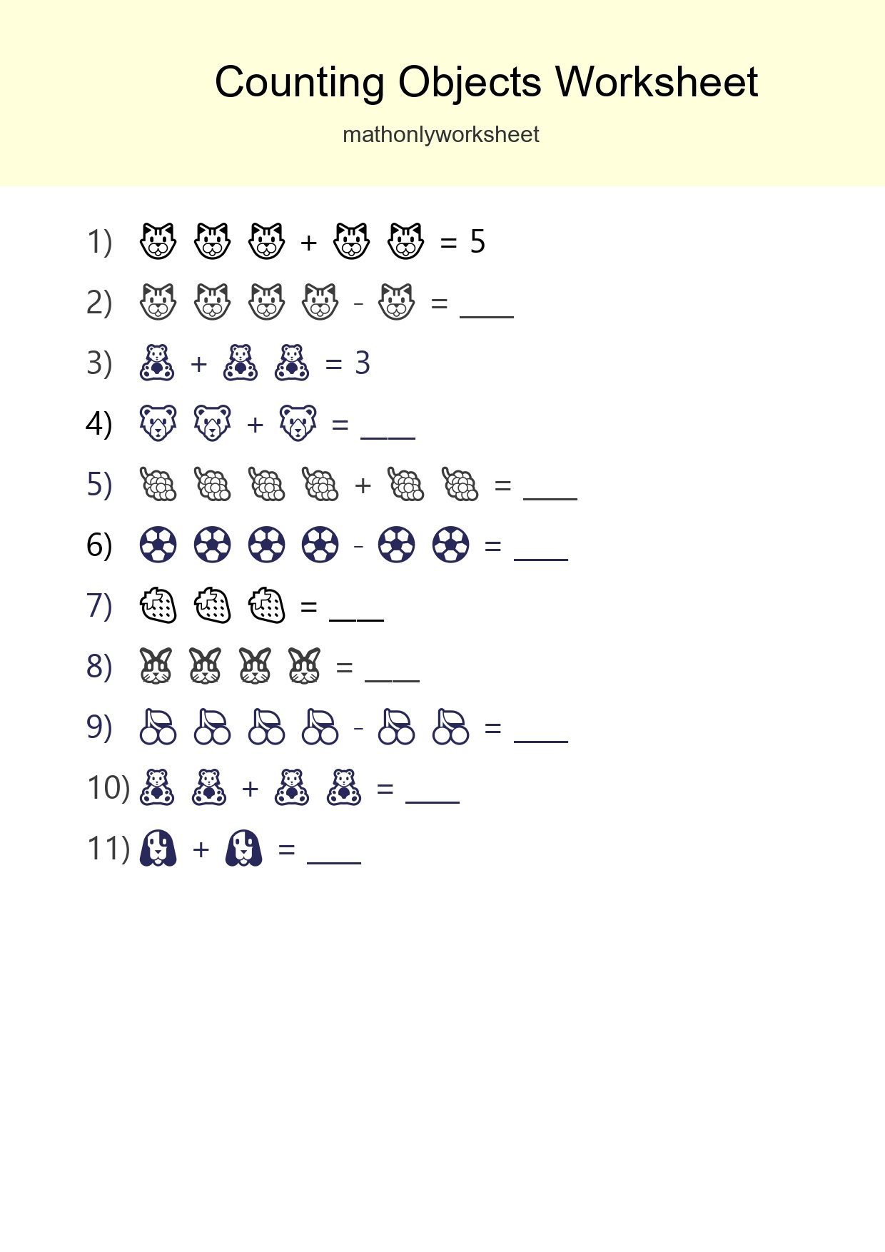 Free Counting Objects Worksheet For Kindergarten - Part 207