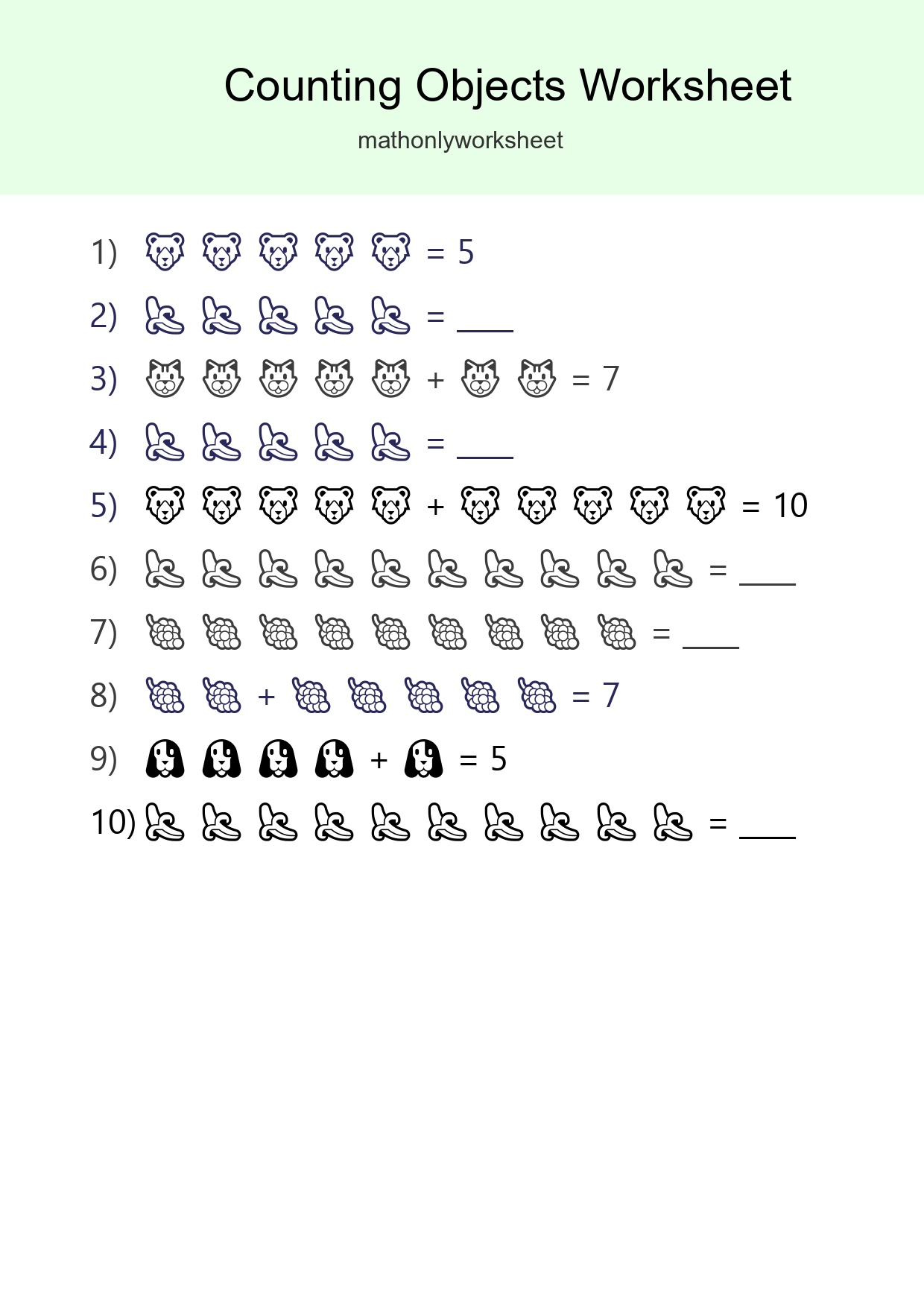 Free Counting Objects Worksheet For Kindergarten Printable - Part 195