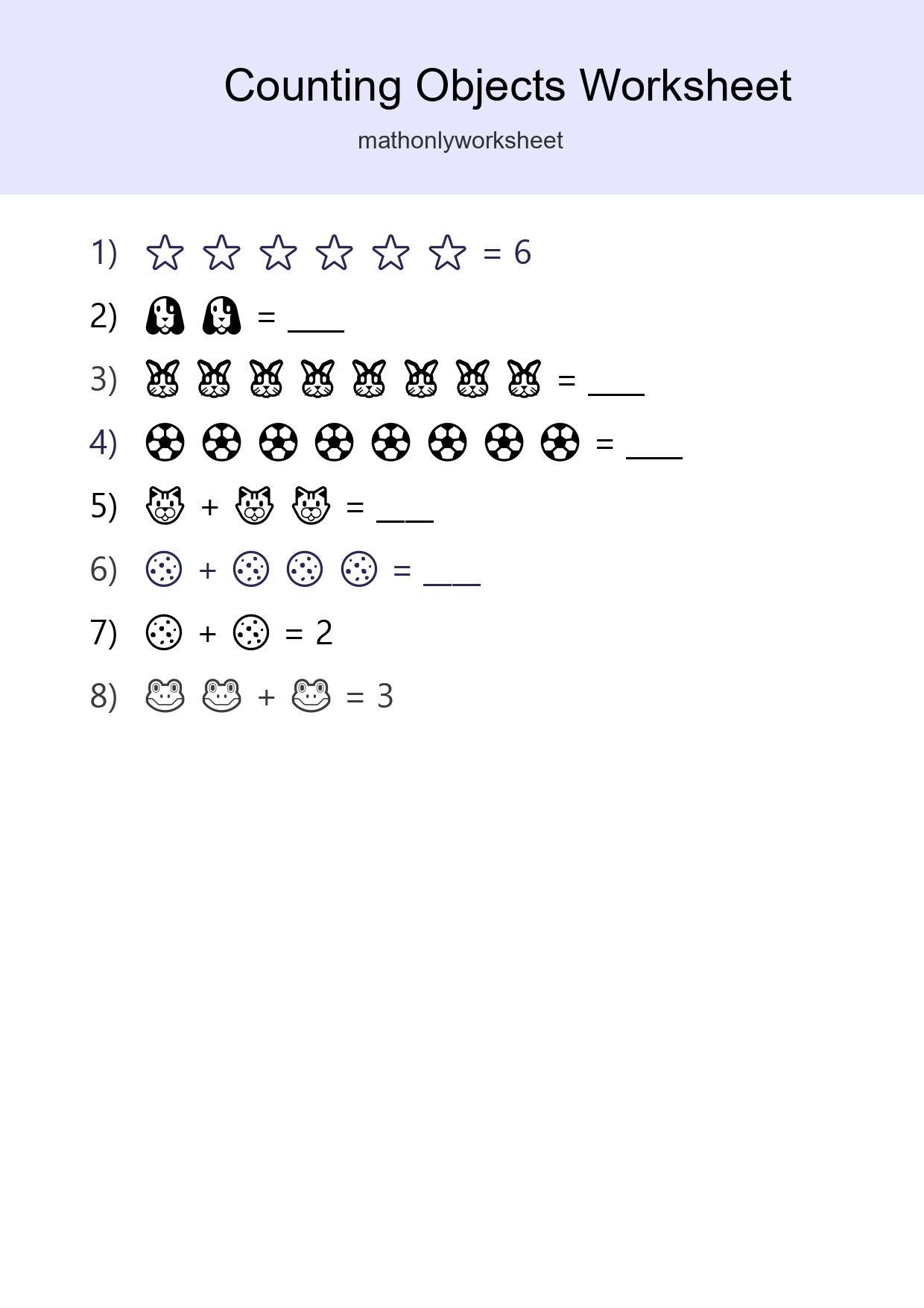 Free Counting Objects Worksheet For Kindergarten Printable - Part 231