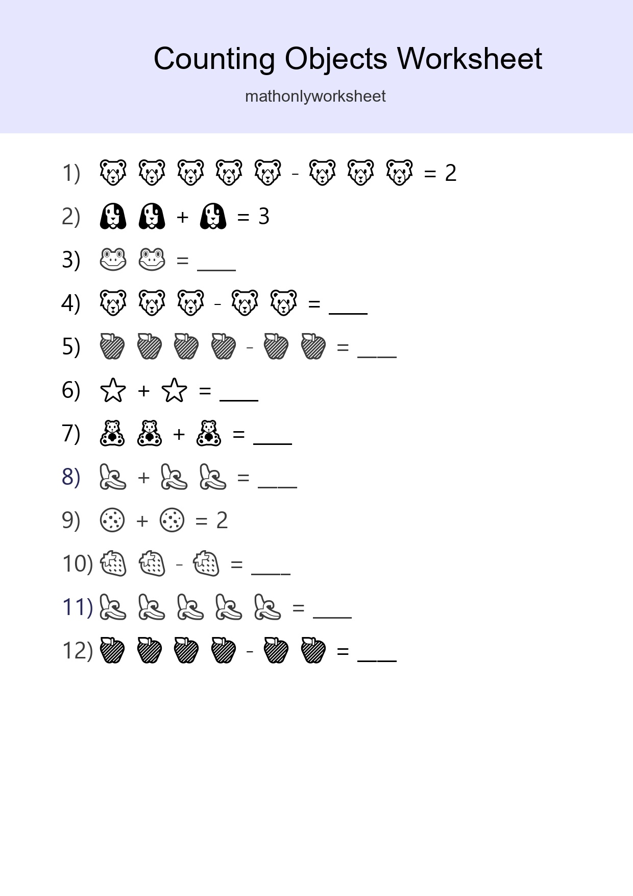 Free Counting Objects Worksheet For Pre-K - Part 63