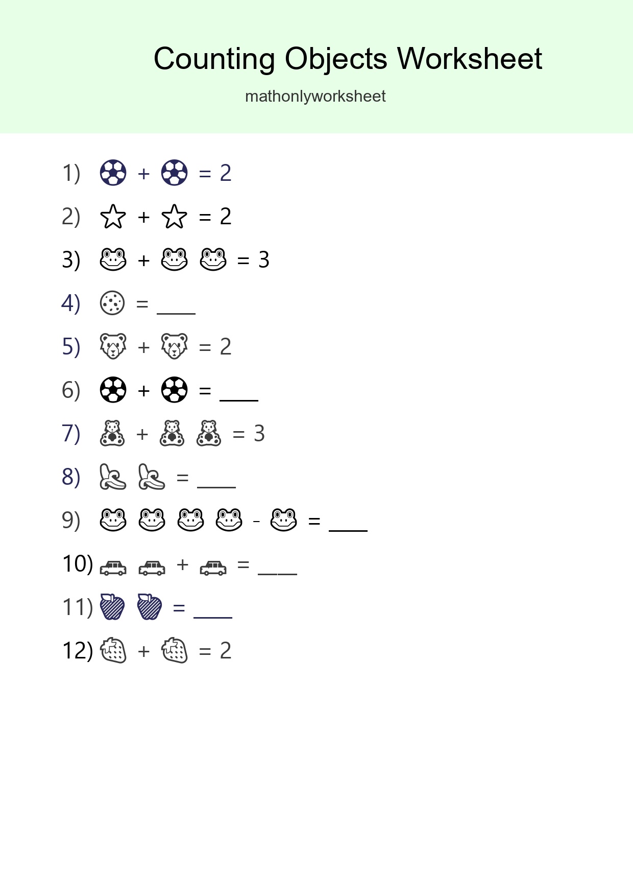 Free Counting Objects Worksheet For Pre-K - Part 75