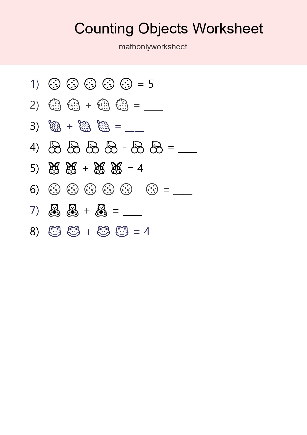 Free Counting Objects Worksheet For Pre-K Printable - Part 135