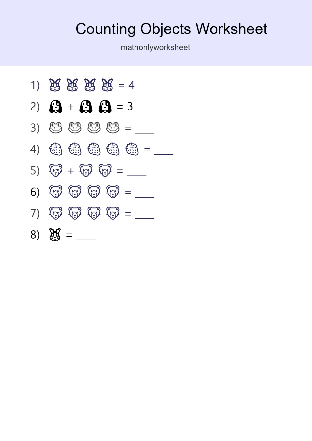 Free Counting Objects Worksheet For Pre-K Printable - Part 159