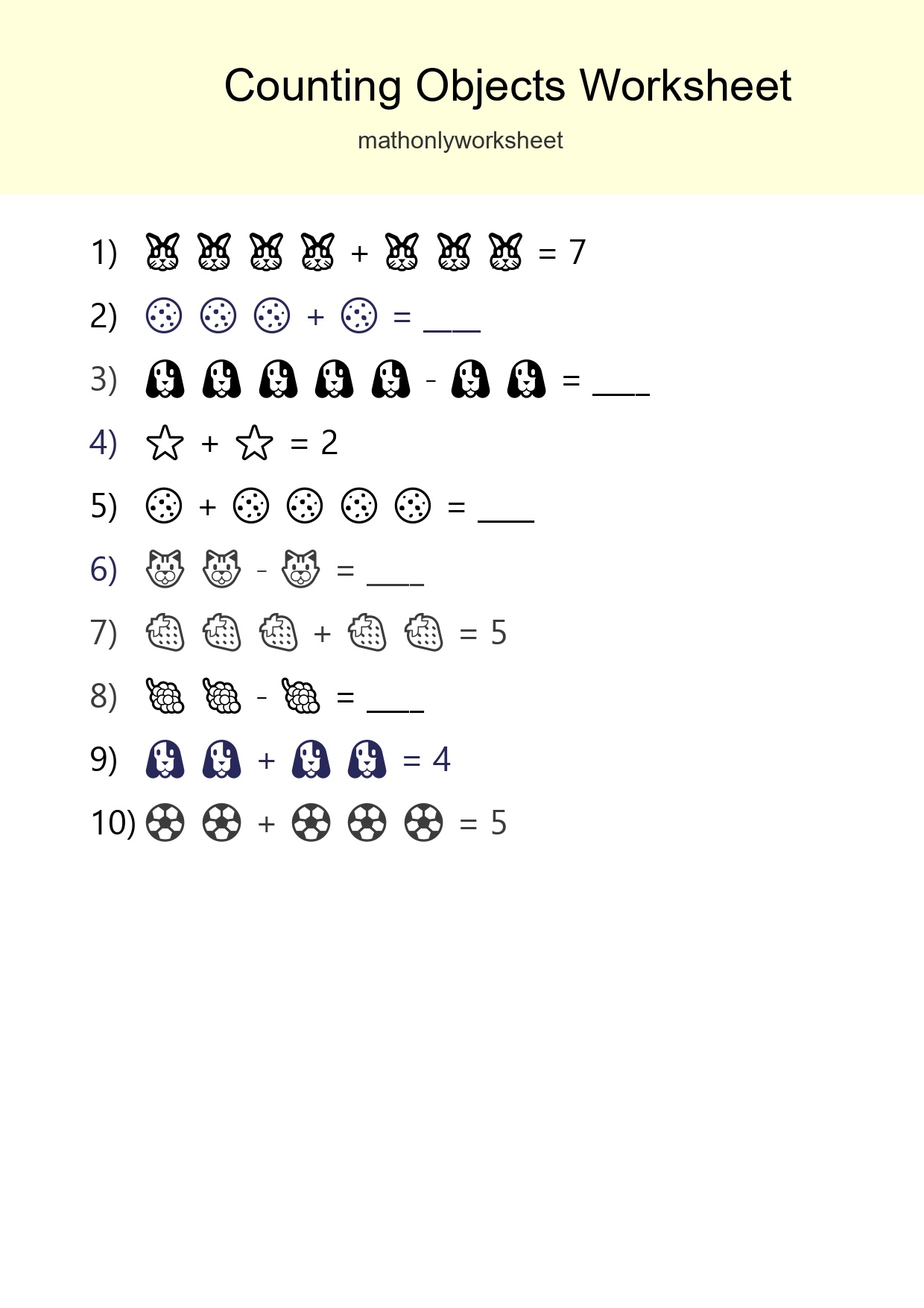 Kindergarten Count The Objects Worksheet - Part 51