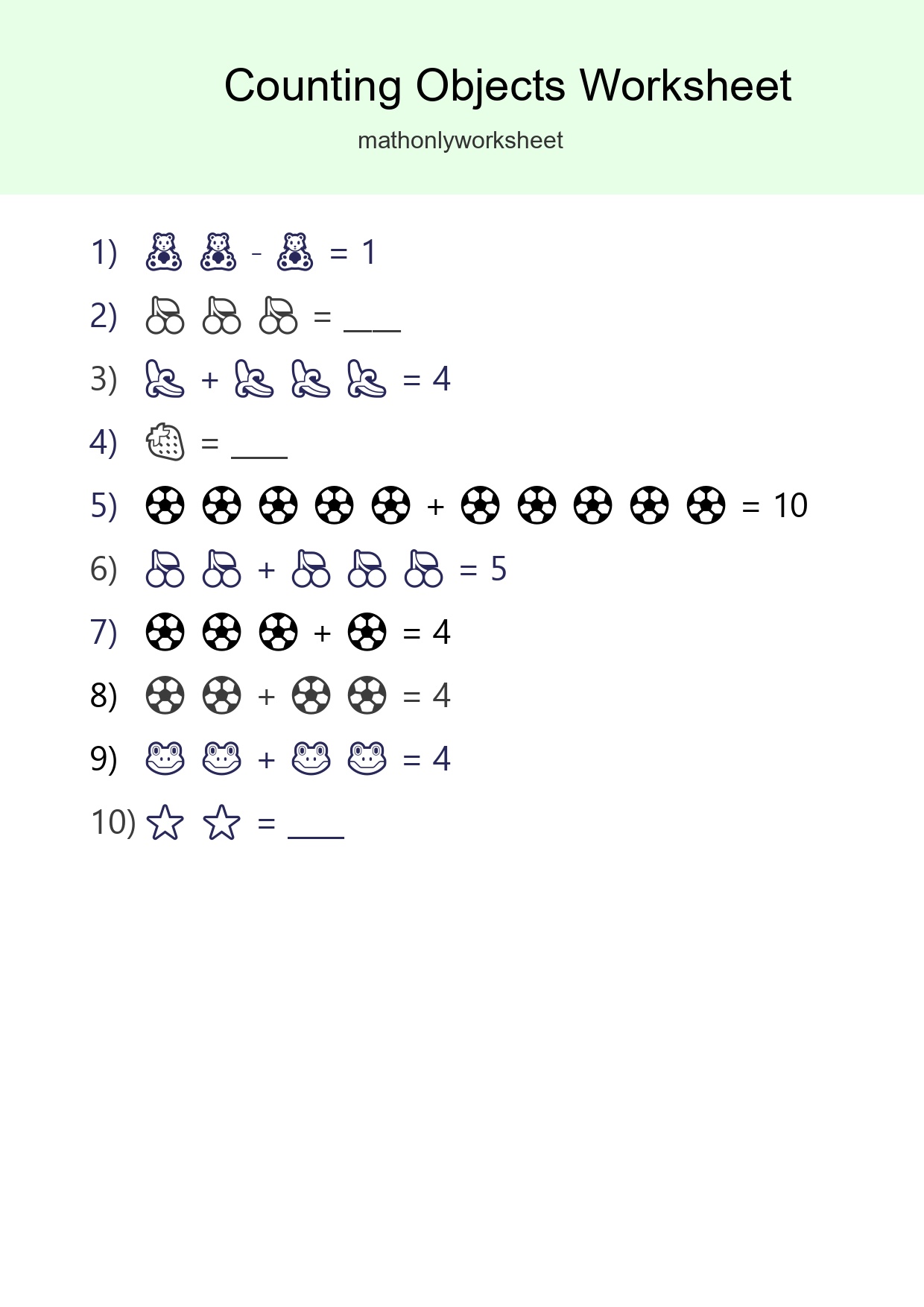 Learn Counting With Pictures Worksheet (Kindergarten) - Part 147