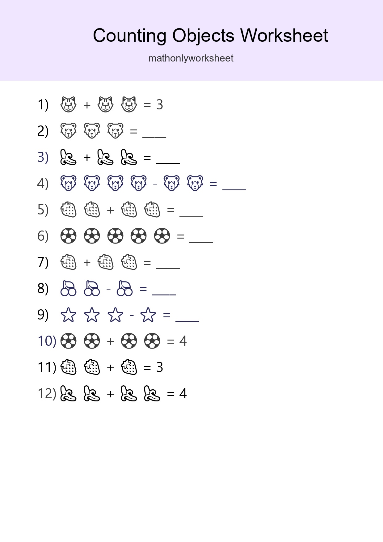 Learn Counting With Pictures Worksheet (Pre-K) - Part 111