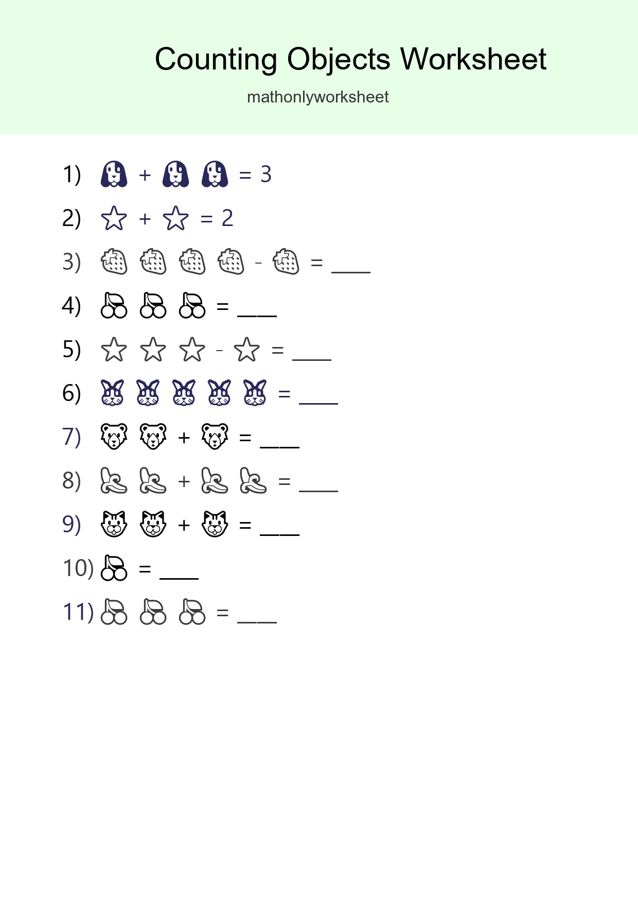 Pre-K Count The Objects Worksheet - Part 15