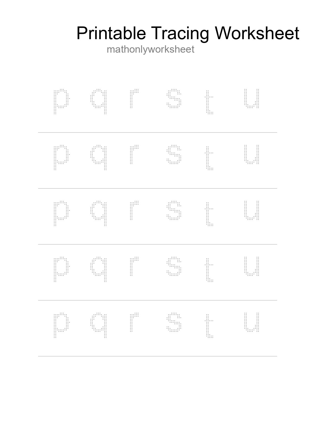 Printable Tracing Worksheet For Kids - Part 107