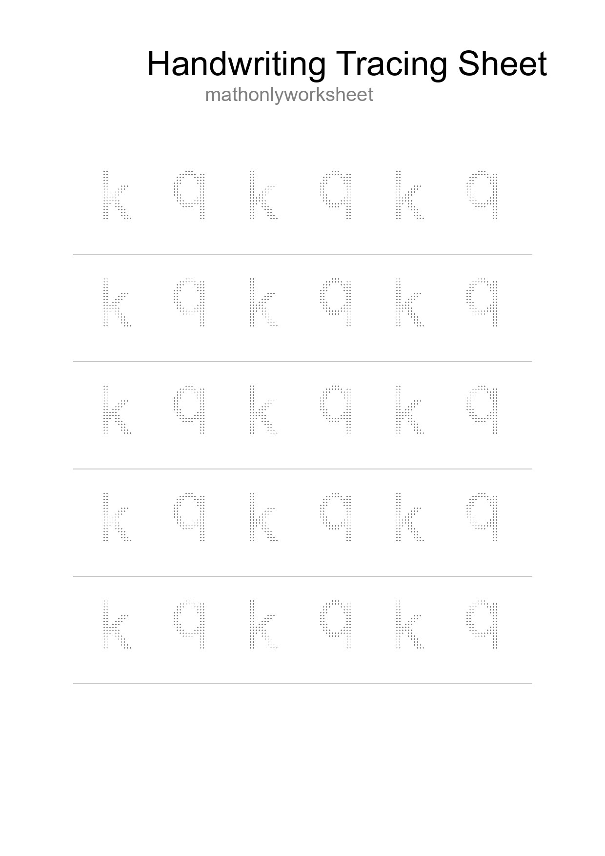 Printable Tracing Worksheet For Kids - Part 191